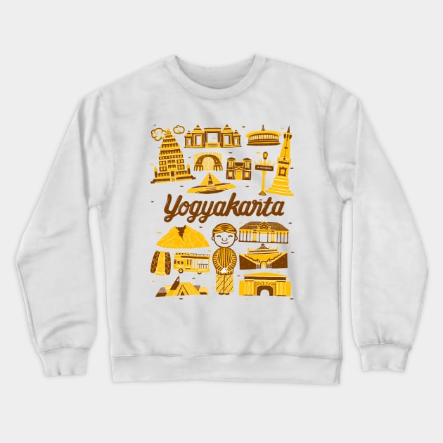 Yogyakarta Cityscape Landmark Crewneck Sweatshirt by MEDZ